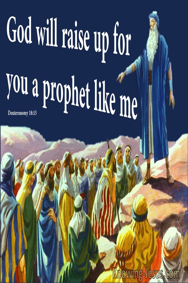 Deuteronomy 18:15 The Lord Will Raise Up A Prophet (blue)